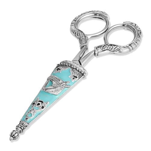 1928 Jewelry Turquoise Enamel Sheath Stainless Steel Horse Scissors