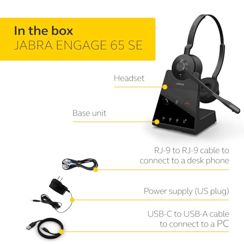 Jabra Engage 65 SE (Second Edition) Wireless Dual-Ear Headset, Black