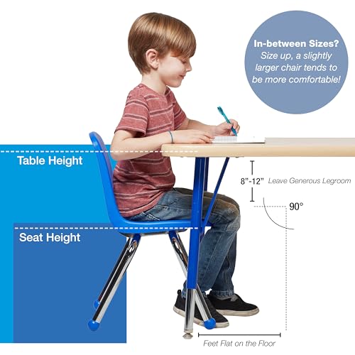 FDP 10" School Stack Chair with Ball Glides, Green, 4-Pack, 10377-GN