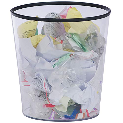 8 Gallon Clear Trash Can - Medium Size - Garbage Can - Waste Basket