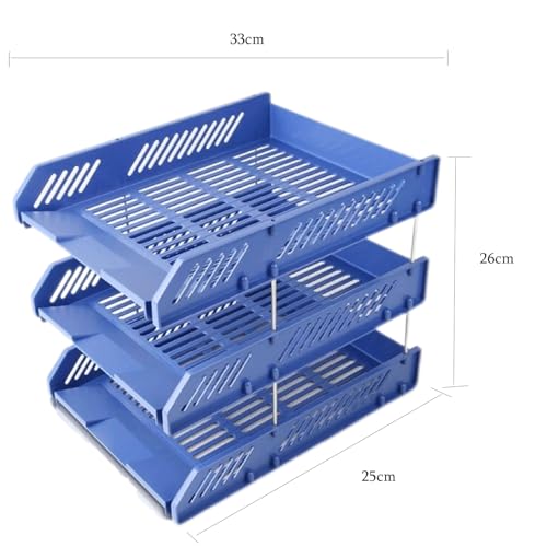 File Rack File Tray Desktop Item Storage Rack Frame Data Sorting Supplies Office Archive Letter Trays(Black)