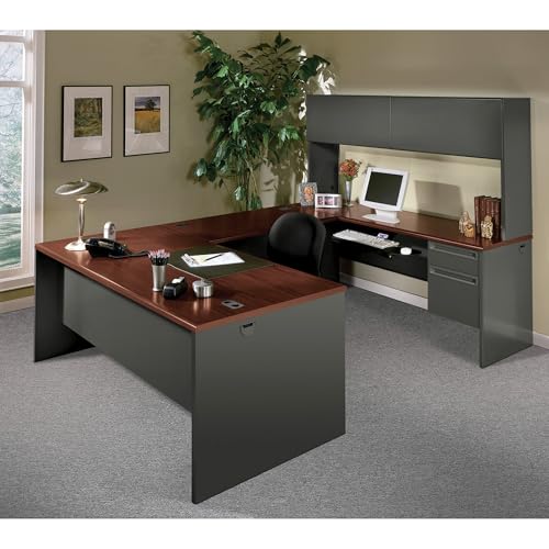 HON 38251NS 38000 Series 48 by 30 by 29-1/2-Inch Desk with Right Pedestal, Mahogany