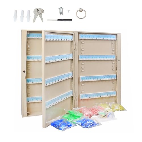 INTSUPERMAI 160 Keys Storage Box Wall Mount Key Cabinets Key Holder Box with Combination Lock Box Holder Cabinet Storage Hooks Lock Box 160 Keys
