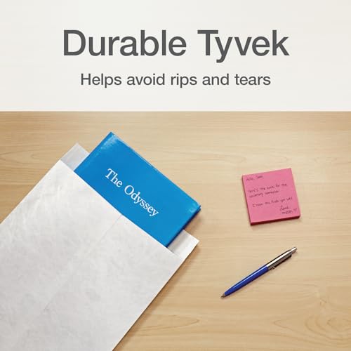 Columbian Self-Seal Mailers, Self-Sealing Envelopes, Made with DuPont Tyvek Material, 14 lb., Puncture, Tear and Moisture Resistant, White, 10" x 13", 100 per Box (1016970)