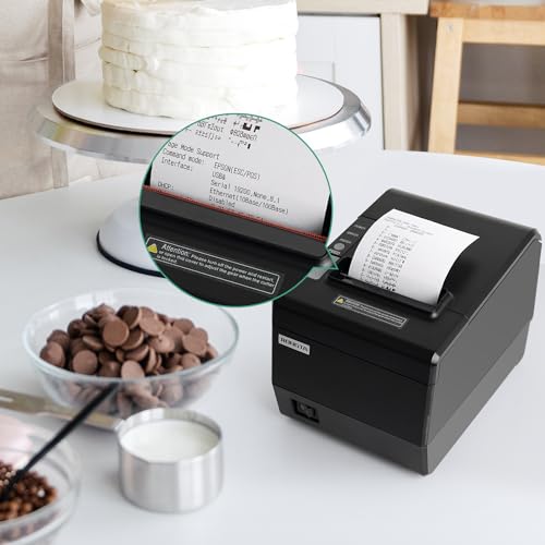 Rongta Kitchen Restaurant POS Printer RP850P, 80mm Thermal Receipts Printer with Auto Cutter, USB Serial Ethernet for ESC/POS, Support Windows/Mac Cash Drawer, No Bluetooth, No Square