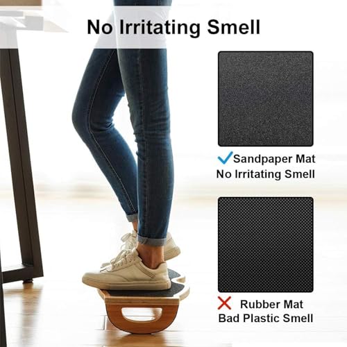 StrongTek Under Desk Footrest, Wooden Rocking Foot Rest, 350lbs, Non-Slip
