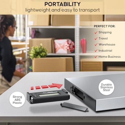 Arkscan S28 Heavy Duty Digital Shipping Scale w/Wireless Display Stainless Steel Postal Scale for Packages of Various Sizes and Weights for Business & Household 3 Units Selection, DC Adapter Included