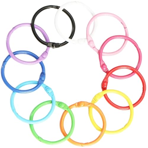 Binder Ring 150Pcs Multifunction Binder Office Clips Metal Key Chain for Index Cards Reusable for Notebook Loose-Leaf Book Binding