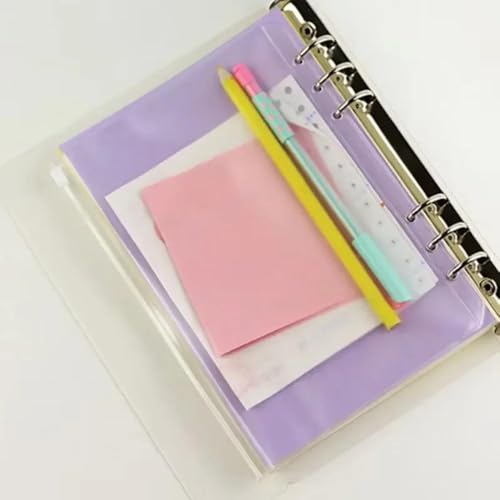 Plastic Dividers, 50 Pcs A5 A6 A7 Binder Pocket Folders with Zipper