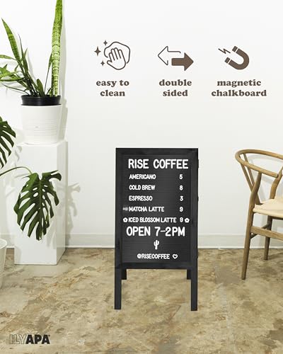 Ilyapa A Frame Chalk & Letter Board Sign, Sandwich Board - 36x20 in