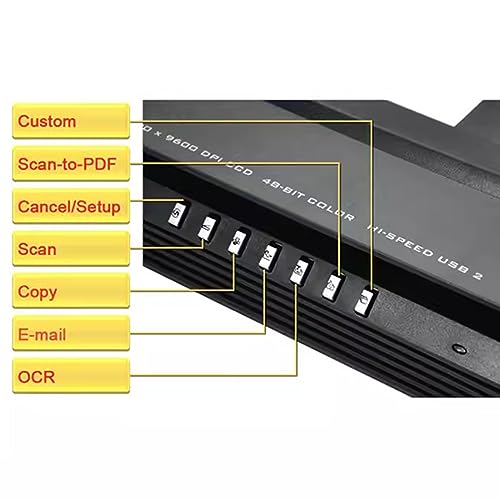 A4 Large Format Flatbed Scanner, Color Photo, Image, Film, Negative & Document Scanner, 4800 Dpi Optical Resolution, Frameless, Auto-Scan, for Home and Home Office