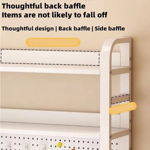Laohucai Desk Organizer with Pegboard, Desktop Bookshelf, Desk Hutch Shelf, Computer Desktop Bookshelf for Dorm or Office(37.4")