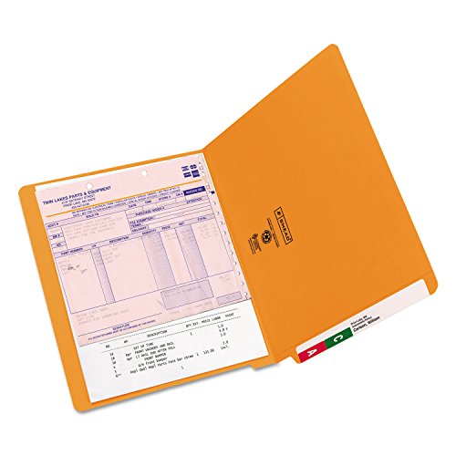 Smead End Tab File Folder, Shelf-Master Reinforced Straight-Cut Tab, Letter Size, Orange, 100 per Box (25510)