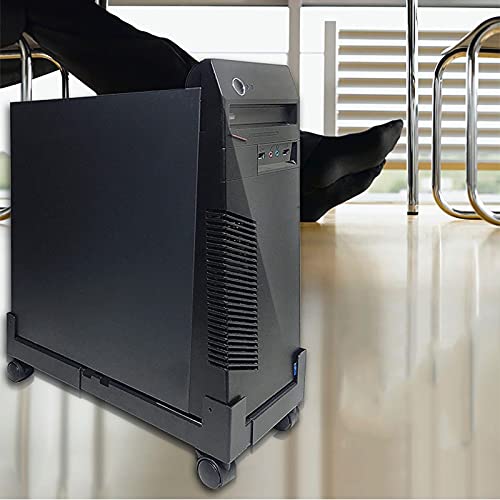 JIQHOHX CPU Holder CPU Stand, Computer Tower Stand, Computer CPU Stand Cart with Protective Sides CPU Holder with 4 Caster Wheels Bracket Computer Stand (A)