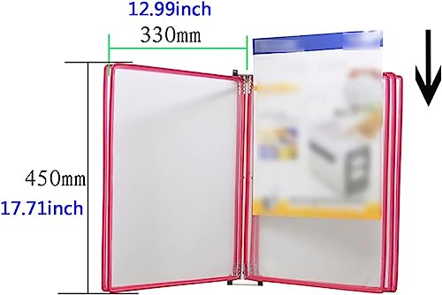 EliteBloom Wall Organiser Board,Catalog Display Rack, Wall Mounted A3 Poster Flip Book Display,Wall-Mounted Loose-Leaf Transparent Page Display Stand 45×33×10CM,C