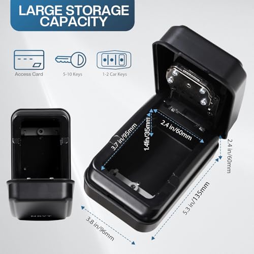 Safe Box for Secure Wall Mount Indoor Outdoor Weatherproof Storage Featuring 4 Digit Combination and Backup Weather Storage