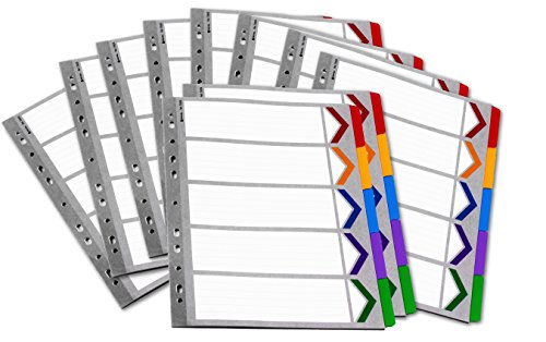 Rexel Mylar 5 Part Divider - White (Pack of 50)