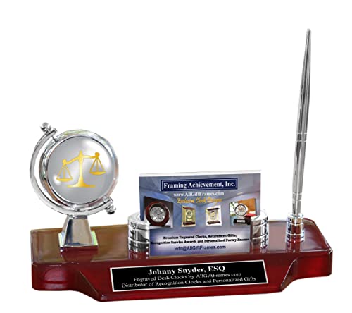 Law Gift Name Display Desk Engraved Clock Pen Attorney Graduation Lawyer