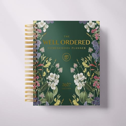 Homeschool Planner Dated Gold Spiral Bound Hard Cover 2026-2027