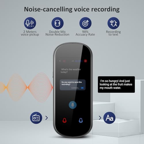 Vormor Language Translator Device 137+ Languages Instant Two-Way Translator No WiFi Needed, Portable Voice Translation Device Support Online/Offline/Photo Translation with 3”HD Touchscreen for Travel