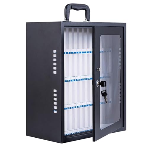 WLYMQFC 12/24/36/48/60 Slots Cell Phone Locker, Portable Phone Storage Cabinet Pocket Chart Locking,Lock Box with Handle for Classroom Office Exam,36x21x44cm/14x8x17in