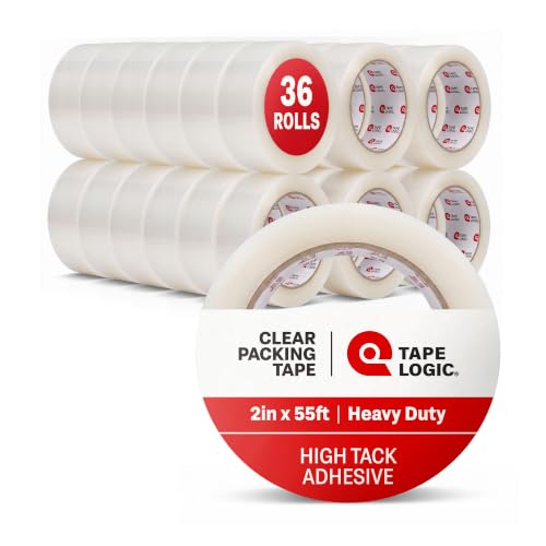 Tape Logic Packing Tape (36-Rolls), 2" x 55 yd - Heavy Duty Packaging Tape Refill for Shipping, Moving, Order Fulfillment, Acrylic 2.6 Mil