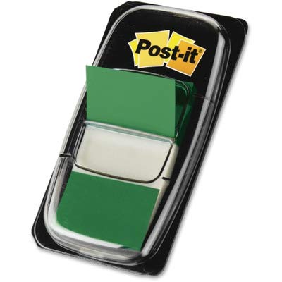 Post-it 680GN12 Marking Page Flags in Dispensers, Green, 50 Flags/Dispenser, 12 Dispensers/Pack