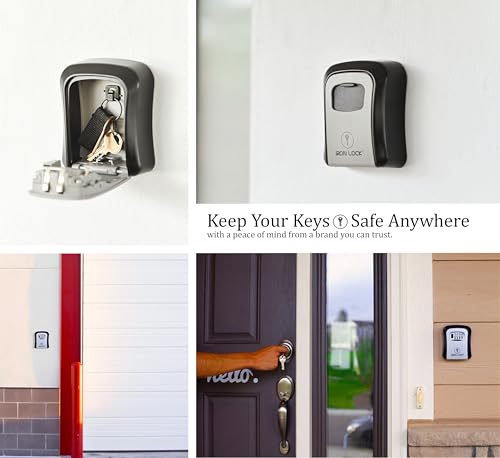 Iron Lock® Medium Wall Mount Combination Key Lock Box, Outdoor (Grey)
