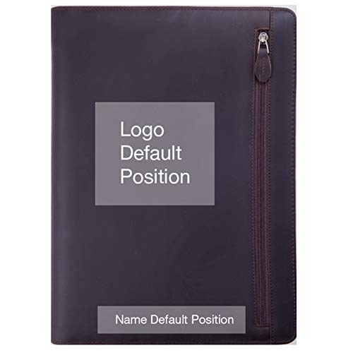 Gavarnie Personalized Leather Portfolio Padfolio for Men, Engraved Gifts for Father's Day for Husband from Wife, Customized Leather Gifts Present for Son/Dad, for Birthday, Dark Brown