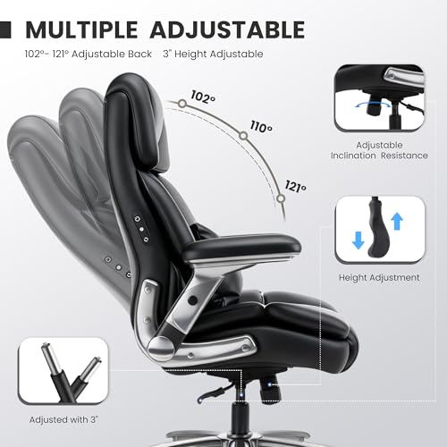 400lbs Big and Tall Executive Chair, Heavy Duty High Back Home Desk Chair