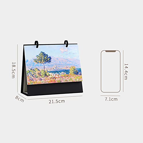 2022 Calendar 2022 Oil Painting Desk Calendar Chinese Style Art Calendar Note Business Office Annual Calendar Desktop Calendar Decoration Desk Calendar
