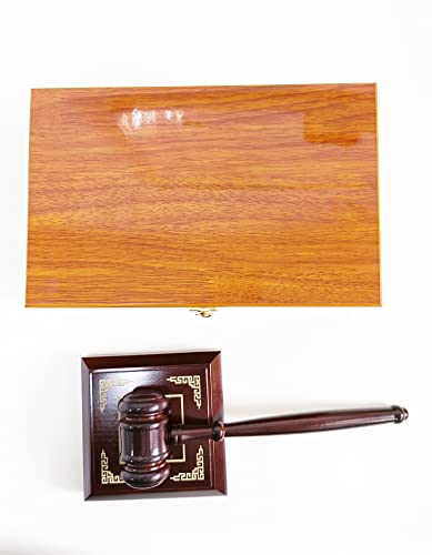 Deluxe Gavel and Block Set - Perfect Judge's Gift or Courtroom Accessory - High-Quality Wooden Gavels