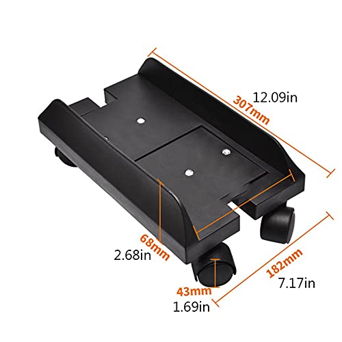 WAOCEO CPU Stand CPU Stand，PC Floor Stand Rolling Caster Wheels Adjustable Width Universal PC，Holder Cart with 4 Caster Wheels (Black) Computer Tower Stand, YANLI2233-1988