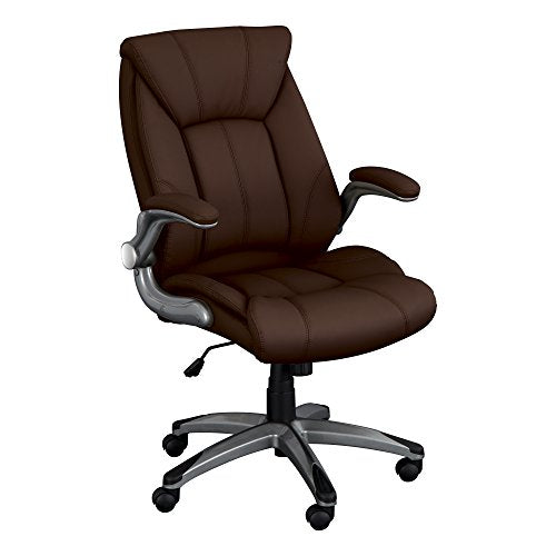 Norwood Commercial Furniture High Back Executive Office Chair with Flip-Up Arms for Home or Office - Brown (NOR-OUG1041BR-SO)