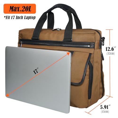 WELKINLAND 17-Inch Laptop Briefcases for Men,13Pockets Men's Laptop Bag