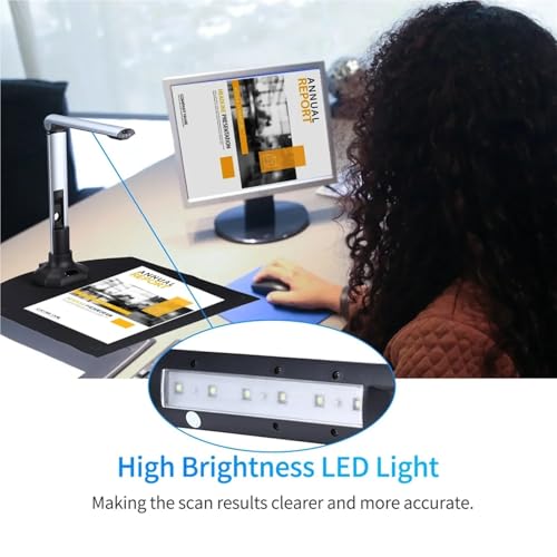 Book Scanner Kit Reader Document Camera Capture Scan Machine A3 HD with LED for ID Cards Books BK52