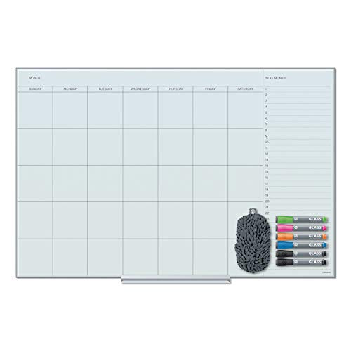 UBR3967U0001 - U Brands Floating Glass Dry Erase Undated One Month Calendar