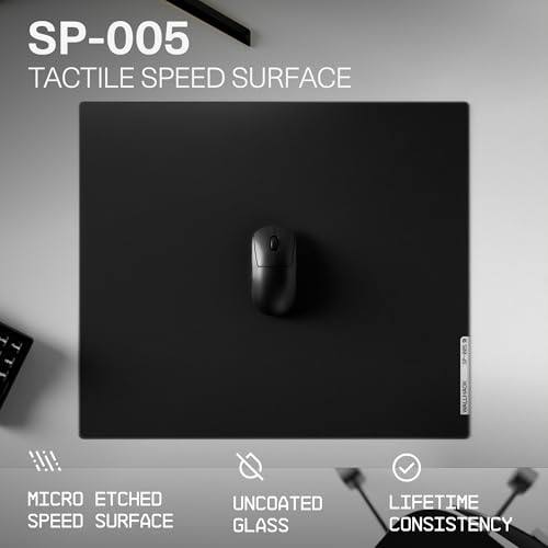 Wallhack SP-005 Glass Gaming Mouse Pad, Large, Black
