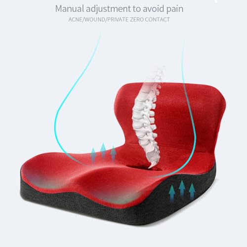 Memory Foam Sit Bone Relief Cushion, Lift HIPS Up Seat Back Cushion for Butt, Lower Back, Hamstrings, HIPS, Ischial Tuberosity for Home and Office Men and Women