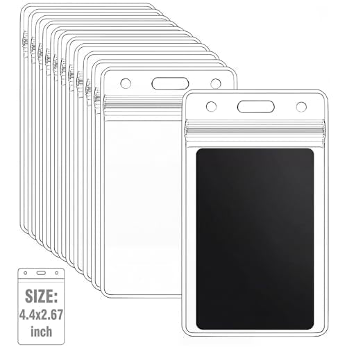 1000 Pack Extra Thick Name Badge Holder Resealable Double-Sided Windows ID Badge Holder 2.5X 3.5in for Office Driver's Licenses & Passes