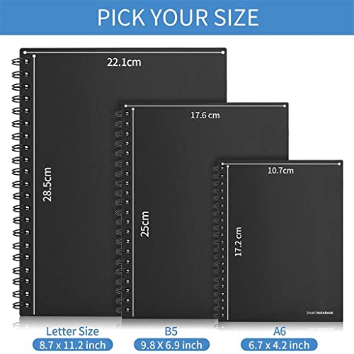NSUQOA JSEIAJB Smart Reusable Notebook A4 Erasable Wirebound Sketch Pads APP Storage Office Drawing(A6-Dotted lined)