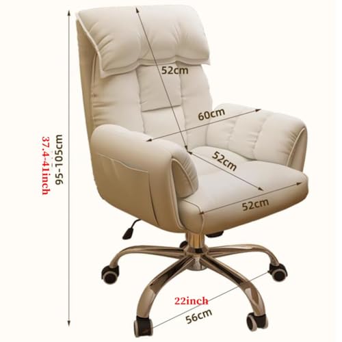Ergonomic Executive Office Chair Home Office Desk Chairs Adjustable Height Reclining Swivel Chair with Arms Comfy Ergonomic Lazy Sofa Computer Chairs with Wheels(/Blue,A)