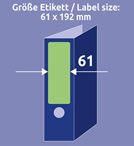 Avery Zweckform L4768 100 Folders A4 (Pack of 400 Labels 192 x 61 mm 100 Sheets Green