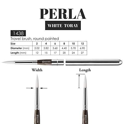 Speedball Art Products 1438-12 Escoda Perla Series, 12, Synthetic White Toray Filament