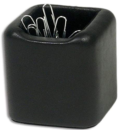 DACASSO Leather Paperclip Holder - Luxury Magnetic Paperclip Holder - Elegant Office Organization & Desk Decor - (Black)