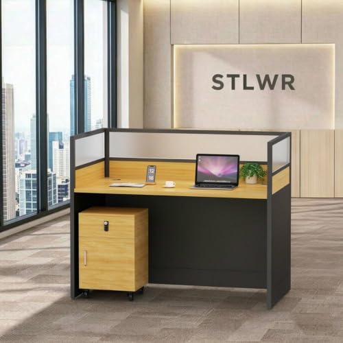 STLWR Office Cubicle Desk with Privacy Partition