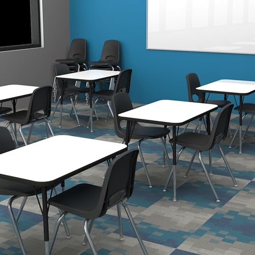 FDP 24" x 36" Rectangle Dry-Erase Table w/Swivel Glide Legs - Black