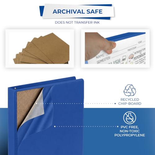 Samsill 1 Inch 3 Ring Binders, Economy Round Ring, Clear View Cover, 200 Sheet Capacity - for School, Home, Office - Blue, 12 Pack