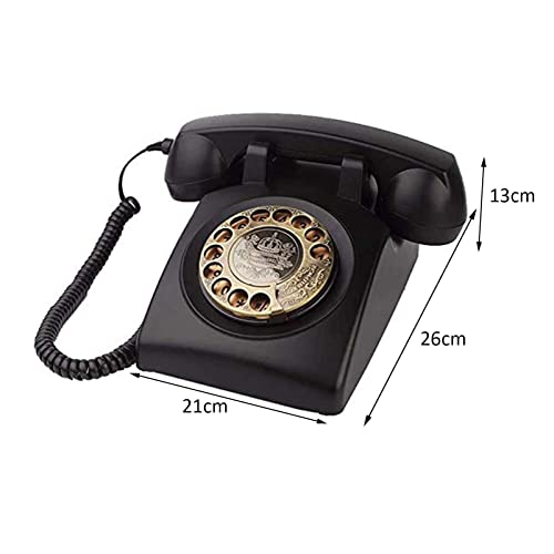 QUANGJN Corded Landline Telephone Vintage Antique Phones Classic Rotary Dial Home Phone Old Fashion Business Phones Office Decor