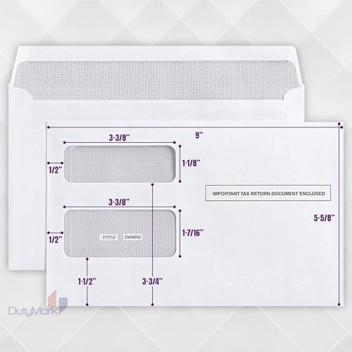 1099 MISC Forms 2025 with Envelopes, 4 Part Laser Tax Forms, 50 Vendors Kit with 50 Self-Seal Envelopes – Compatible for QuickBooks and Accounting Software, with 3 1096 Included, 50 Pack MISC 2025